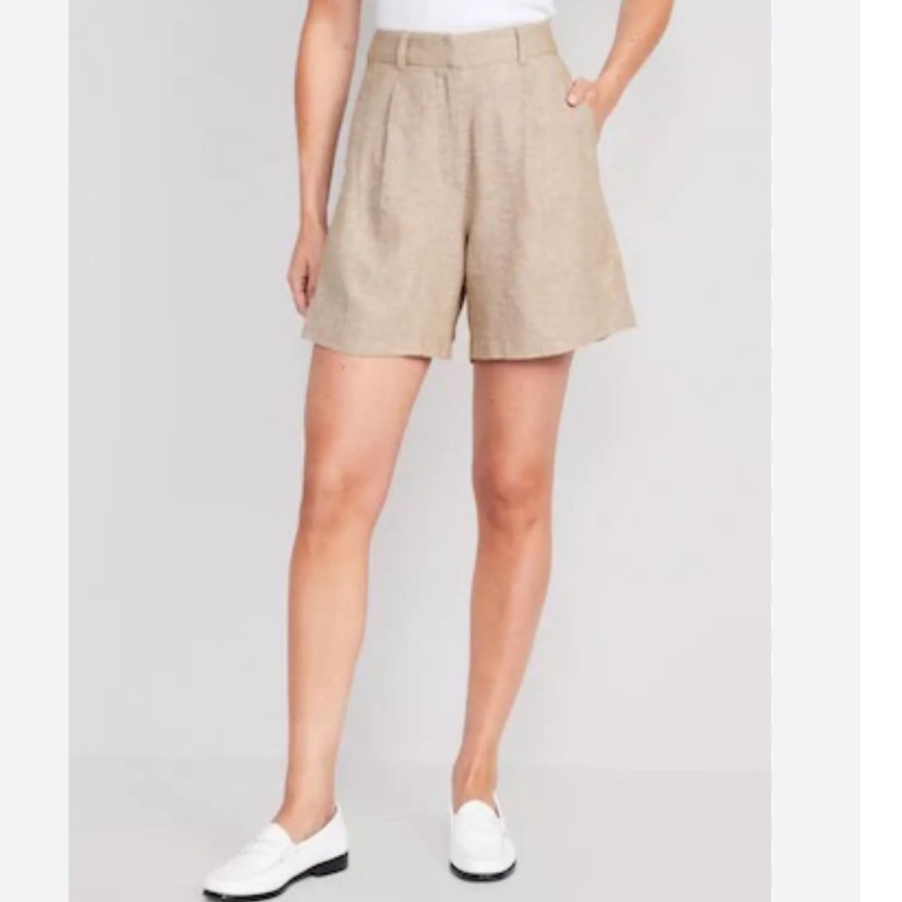 Extra High-Waisted Linen-Blend Taylor Shorts for Women
